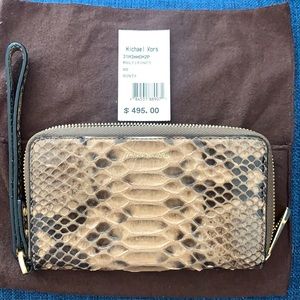 Michael Kors Collection Real Phyton Wristlet